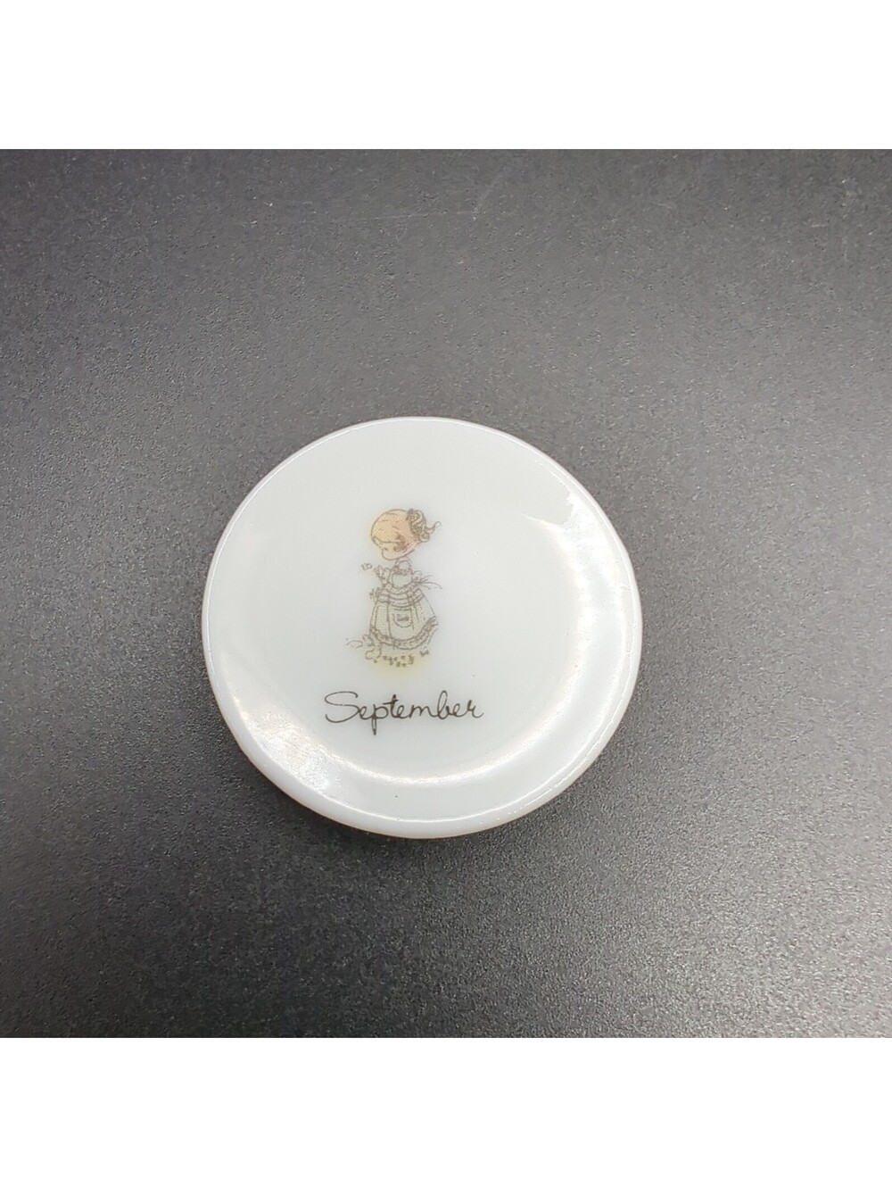 Precious Moments Miniature Sept Birthday Month Plate Saucer by Samuel J Butcher